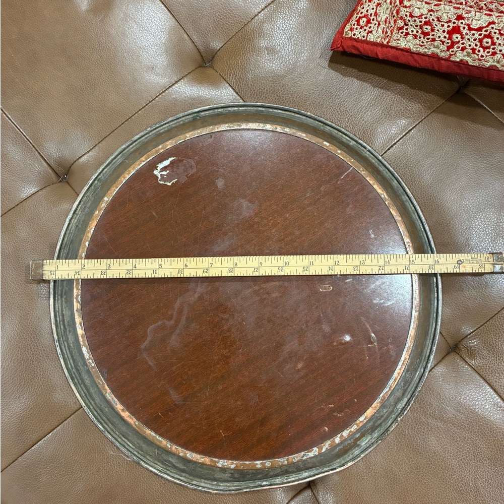 VTG Serving Tray Copper Trim/ Formica Bottom Decopauge design BIG Cocktail Tray